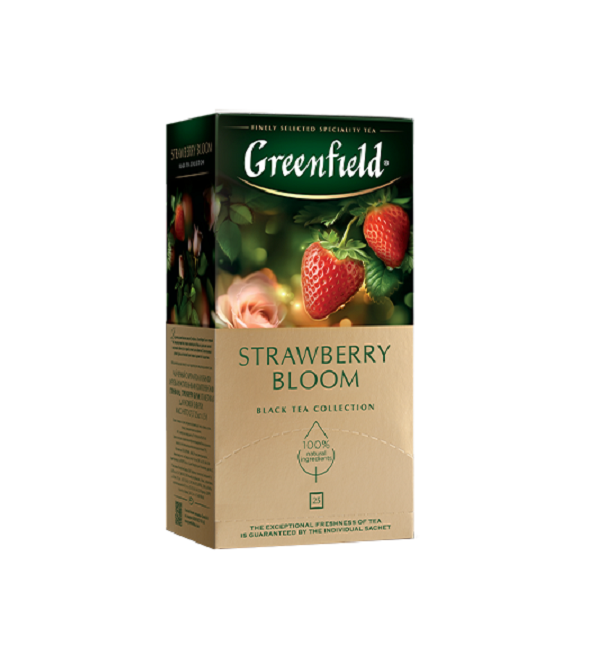 Чай ГРИНФИЛД 25 пакетиков Строуберри Блум *10