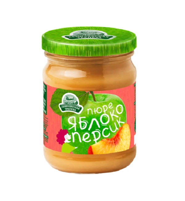 Пюре фруктовое СЕМИЛУКСКАЯ ТРАПЕЗА 260 г Яблочно-персиковое твист с/б *10