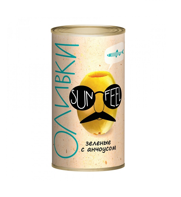 Оливки САН ФИЛ 300 мл с анчоусом (Испания) *12