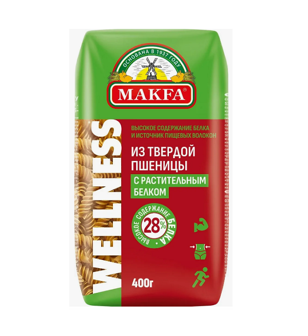Макароны МАКФА гр.А 400 г Спирали высокобелковые *12