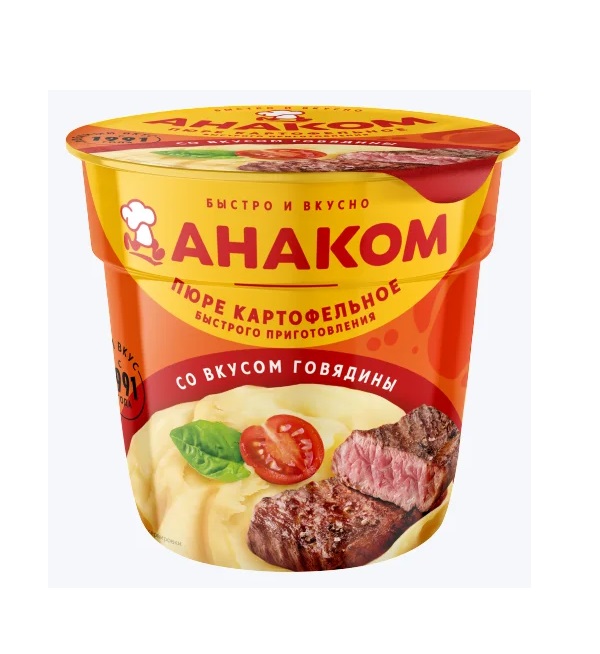 Пюре быстрого приготовления АНАКОМ 40 г со вкусом говядины *24