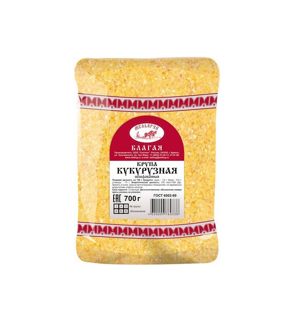 Кукурузная крупа МЕЛЬКРУП-БЛАГАЯ 700 г ГОСТ *12