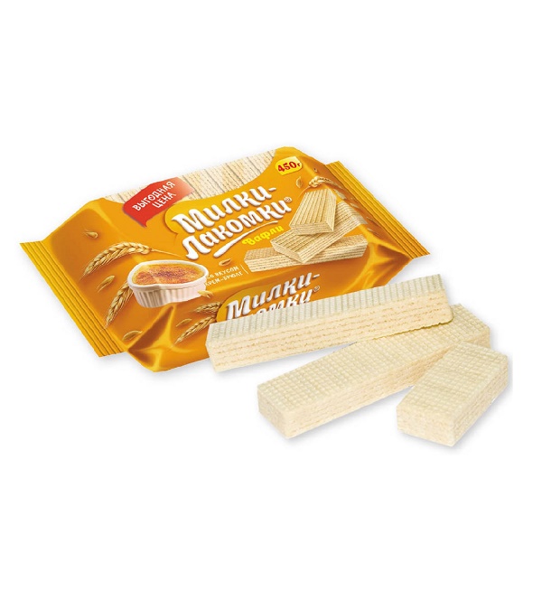 Вафли МИЛКИ-ЛАКОМКИ 450 г крем-брюле ПКФ *8