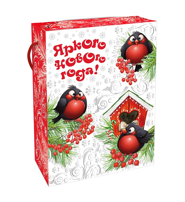 Набор кондитерский № 807 Сумочка Снегири красный 800 г