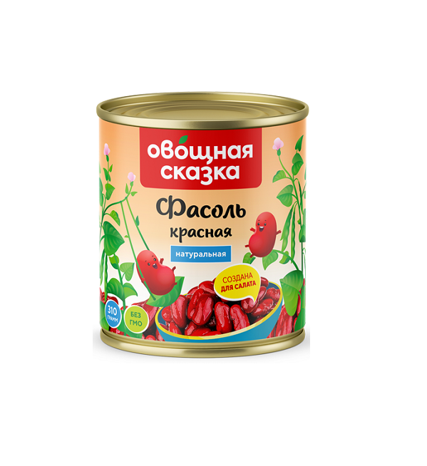 Фасоль ОВОЩНАЯ СКАЗКА 310 г красная в собственном соку *15