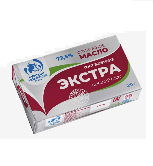 Масло КРЕСТЬЯНСКОЕ 180 г 72,5% Экстра (Курский Молочный Завод) *20