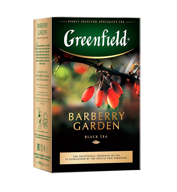 Чай ГРИНФИЛД 100 г Барбери Гарден черный ароматизированный *14