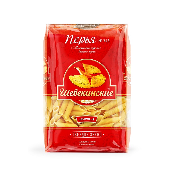 Макароны Шебекинские гр.А 450 г Перья рифленые № 343 *20