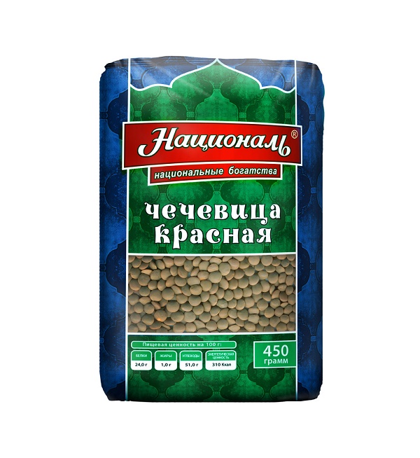Чечевица НАЦИОНАЛЬ 450 г красная *6