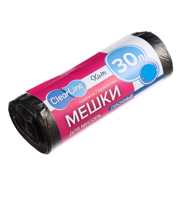 Мешки для мусора Clear Line 30 л черные *30