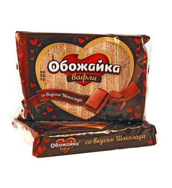 Вафли ОБОЖАЙКА 225 г вкус шоколада (Пензенская Кондитерская Фабрика) *20
