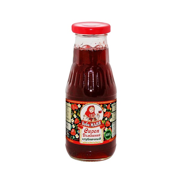 Сироп БАБА МАНЯ 400 г клубничный *12