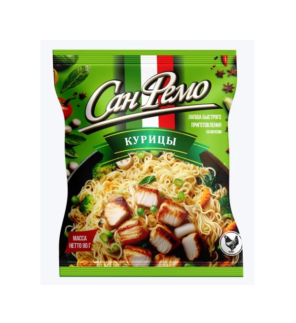 Лапша быстрого приготовления САН ФЕМО 90 г со вкусом курицы *60