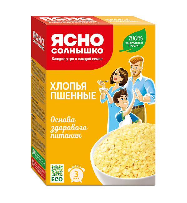 Хлопья ЯСНО СОЛНЫШКО 375 г пшенные *9