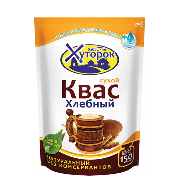 Сухая смесь для приготовления кваса хлебного БАБУШКИН ХУТОРОК 150 г *24