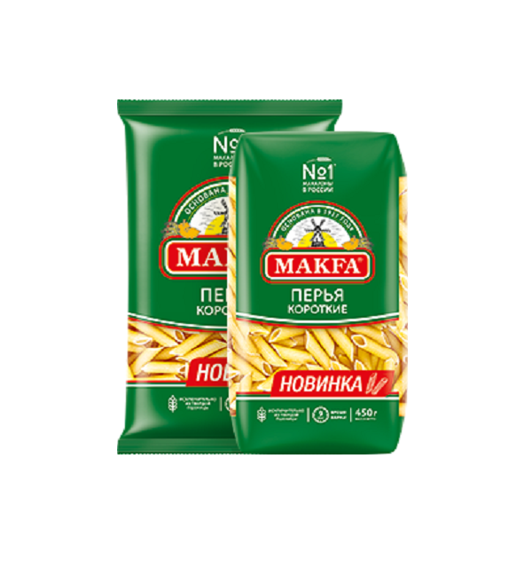 Макароны МАКФА гр. А 400 г Перья короткие *20