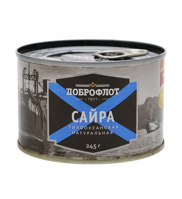 Сайра ДОБРОФЛОТ 245 г натуральная ж/б *24