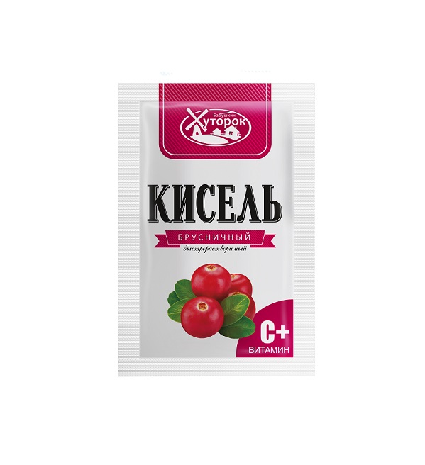 Кисель БАБУШКИН ХУТОРОК 30 г брусничный быстрорастворимый *50