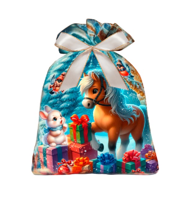 Набор кондитерский №1043 Мешочек ГОЛУБОЙ (текстиль, атлас) 1 кг