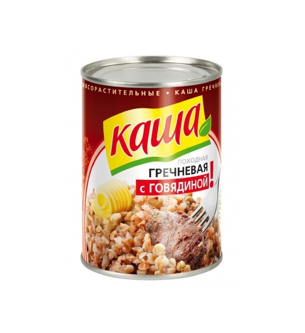 Каша ПОХОДНАЯ 340 г гречневая с говядиной ТУ (Балтпроммясо) ж/б *45