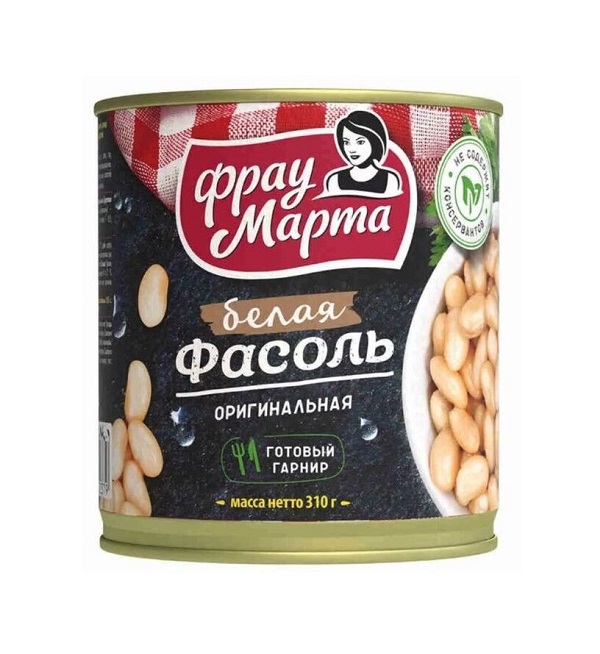 Фасоль ФРАУ МАРТА 310 г Белая оригинальная ж/б *15