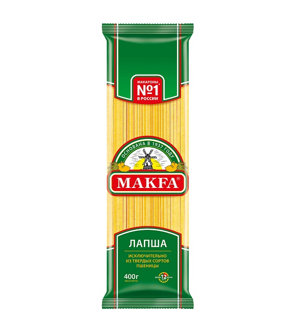Макароны МАКФА гр. А 400 г Лапша длинная *20