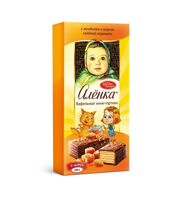Торт АЛЕНКА 250 г с миндалем и вкусом соленой карамели (Кр.Октябрь) *6