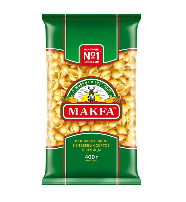 Макароны МАКФА гр. А 400 г Ракушки *20