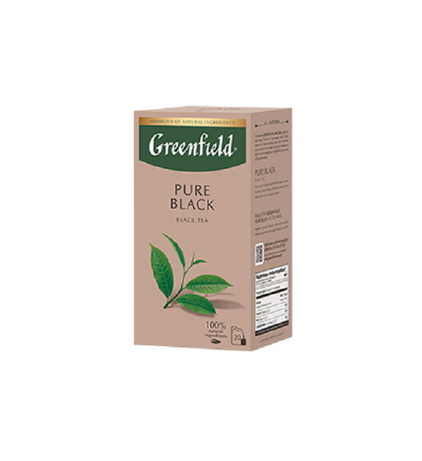 Чай ГРИНФИЛД 20 пакетиков Пьюр Блэк *8