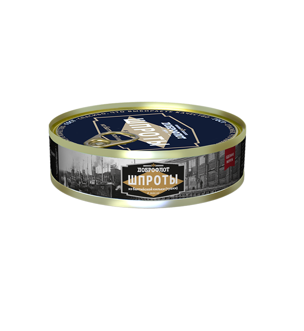Шпроты ДОБРОФЛОТ 240 г в масле из салаки копченые ж/б *24