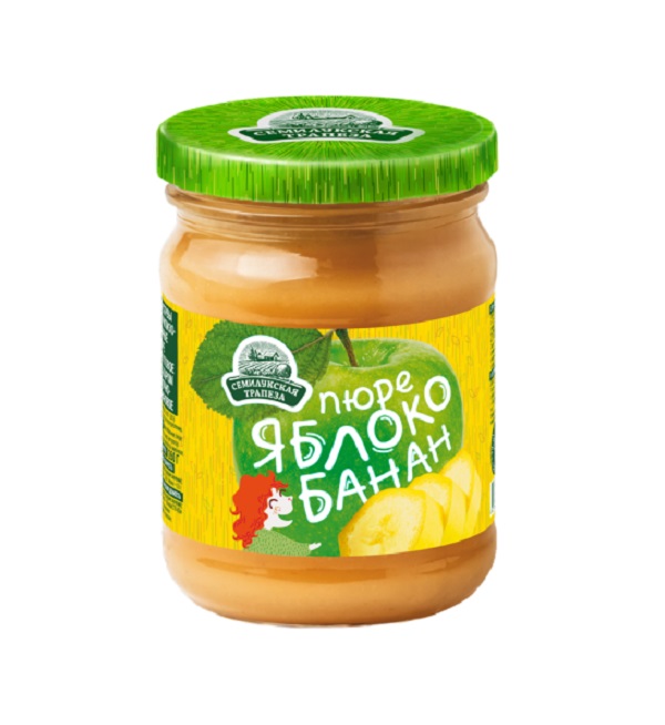 Пюре фруктовое СЕМИЛУКСКАЯ ТРАПЕЗА 260 г Яблочно-банановое твист с/б *10
