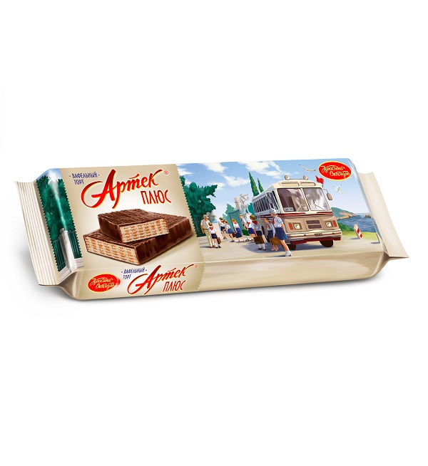 Торт АРТЕК ПЛЮС 250 г вафельный глазированный (ТАКФ) *8