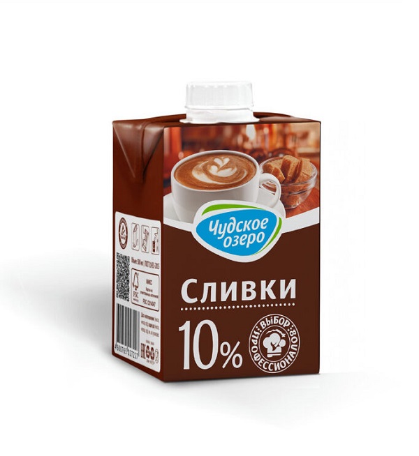 Сливки ЧУДСКОЕ ОЗЕРО 500 мл 10% *12