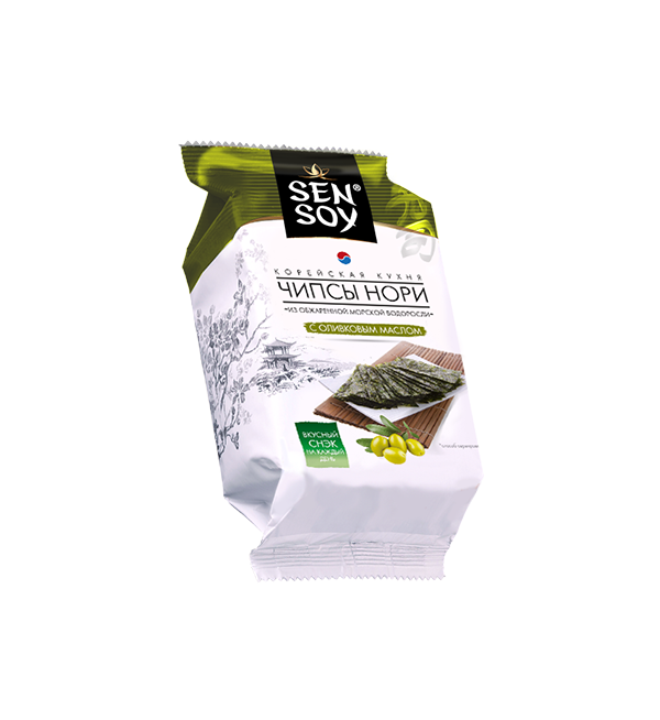 Чипсы Нори СЭН СОЙ 4,5 г с оливковым маслом *18