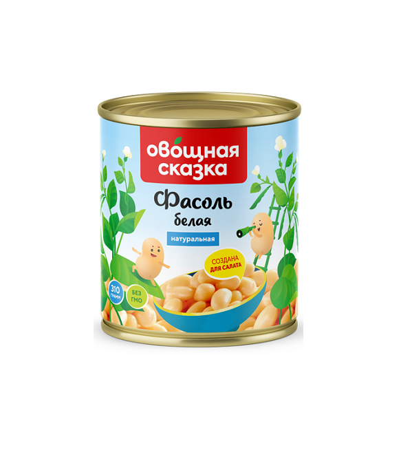 Фасоль ОВОЩНАЯ СКАЗКА 310 г белая в собственном соку *15