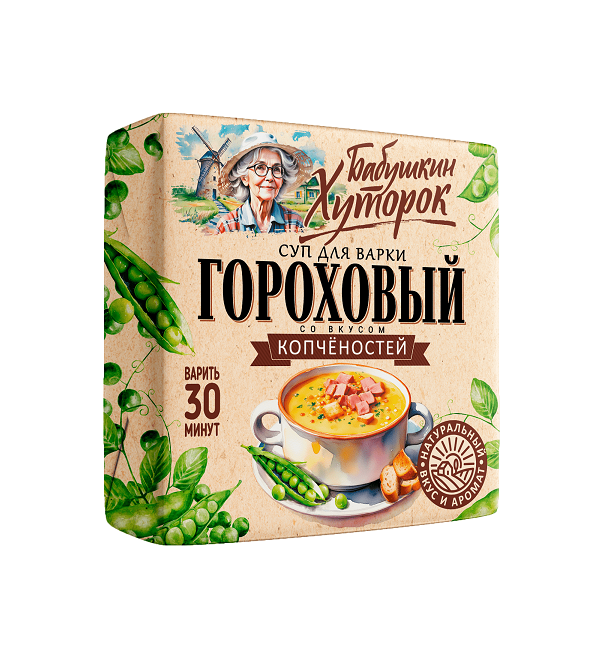 Суп БАБУШКИН ХУТОРОК 180 г Гороховый со вкусом копченостей *20