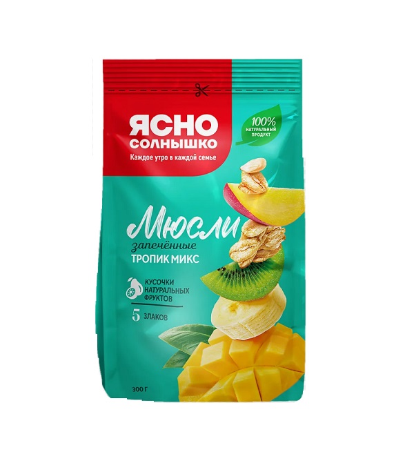 Мюсли ЯСНО СОЛНЫШКО 300 г Тропик микс, запеченные *6