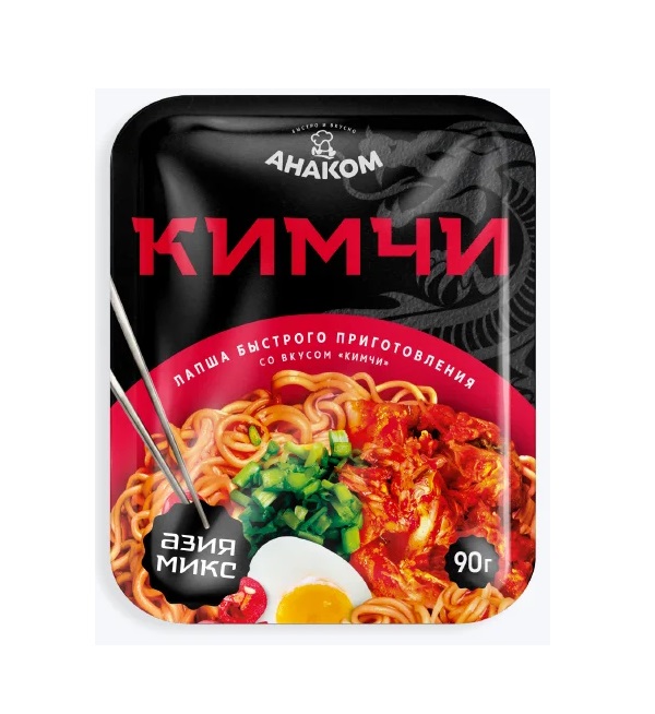 Лапша быстрого приготовления АНАКОМ АЗИЯ МИКС 90 г кимчи *24